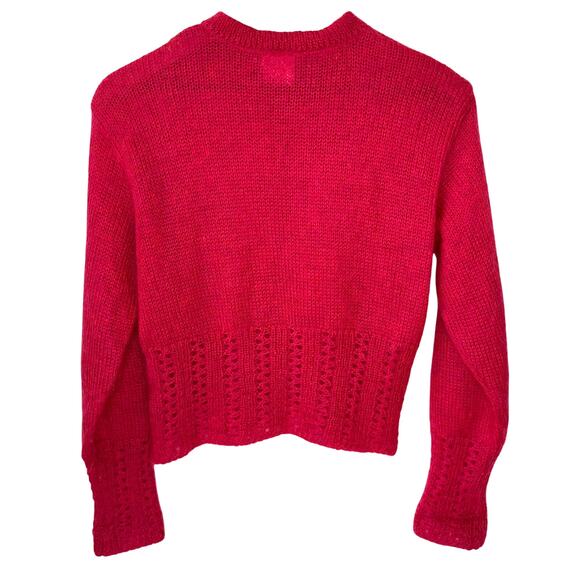 Vtg LAURA ASHLEY Cardigan Women's M Mohair Lace Coquette Cottagecore Fairycore - Picture 2 of 11